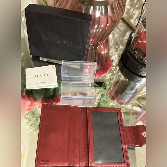 Gucci heart snap French wallet with metalic monogram bifold card wallet with box - Picture 7 of 14